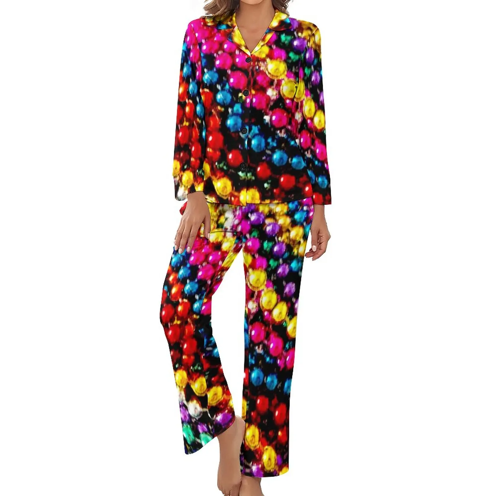Mardi Gras Beads Pajamas Autumn 2 Piece Modern Art Print Kawaii Pajama Sets Women Long Sleeve V Neck Room Graphic Home Suit
Mardi Gras Beads Pajamas Autumn 2 Piece Modern Art Print Kawaii Pajama Sets Women Long Sleeve V Neck Room Graphic Home Suit