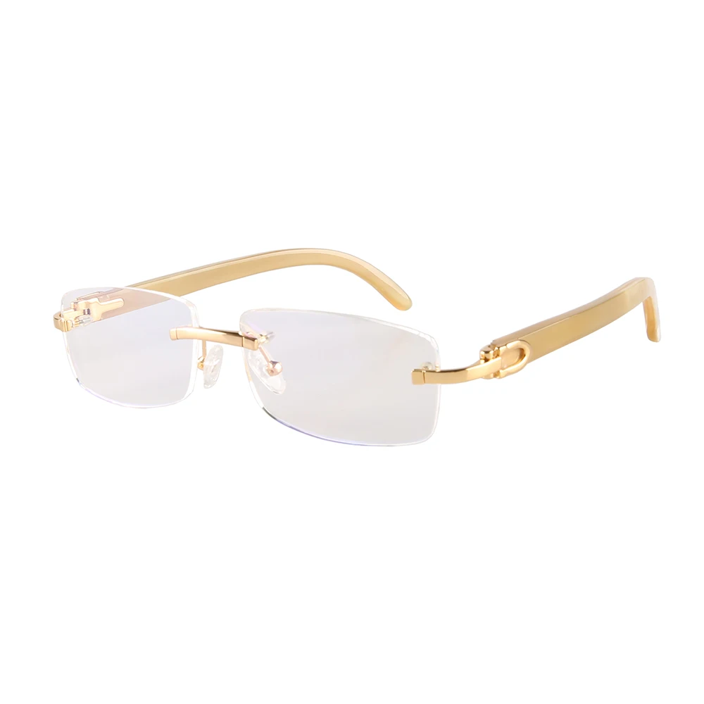 

Rectangle Square Oval Round Cat Eye Butterfly Customized Shape Metal Horn Rimless Eyewear Eyeglasses Optical Reading Glasses