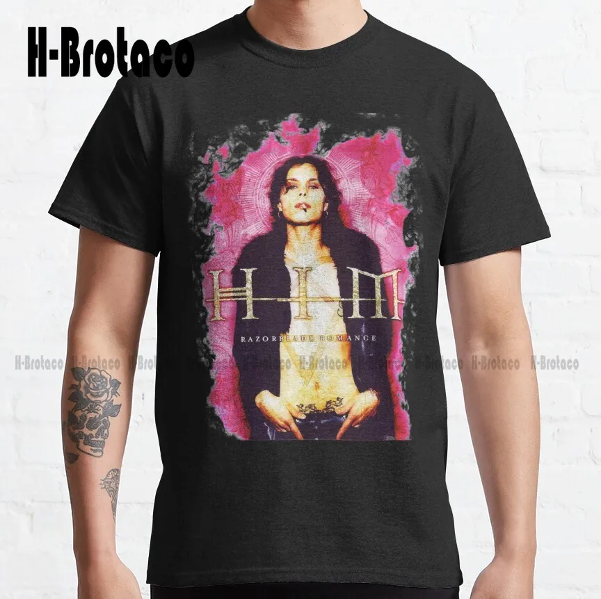 Классическая женская футболка с надписью He Band Vv H I M-He Ville Valo Razorblade, романтичная Дымчатая футболка, модная летняя женская футболка, Новинка
Классическая женская футболка с надписью He Band Vv H I M-He Ville Valo Razorblade, романтичная Дымчатая футболка, модная летняя женская футболка, Новинка