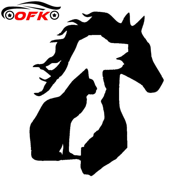 

Car Stickers Decor Motorcycle Decals LOVER Horse Dog Cat Decorative Accessories Creative Sunscreen Waterproof PVC, 15cm*13cm