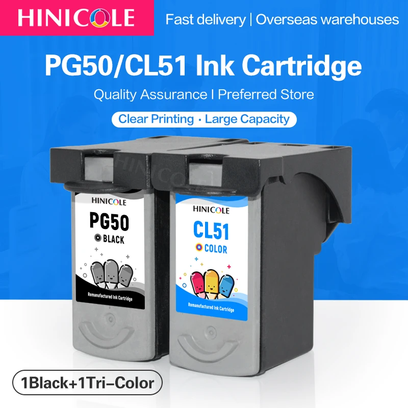 HINICOLE 1Set PG 50 CL 51 Ink Cartridge Replacement For Canon PG50 CL51 For Canon Pixma MX308 MX318 MX300 MX310 MP450 MP460
HINICOLE 1Set PG 50 CL 51 Ink Cartridge Replacement For Canon PG50 CL51 For Canon Pixma MX308 MX318 MX300 MX310 MP450 MP460