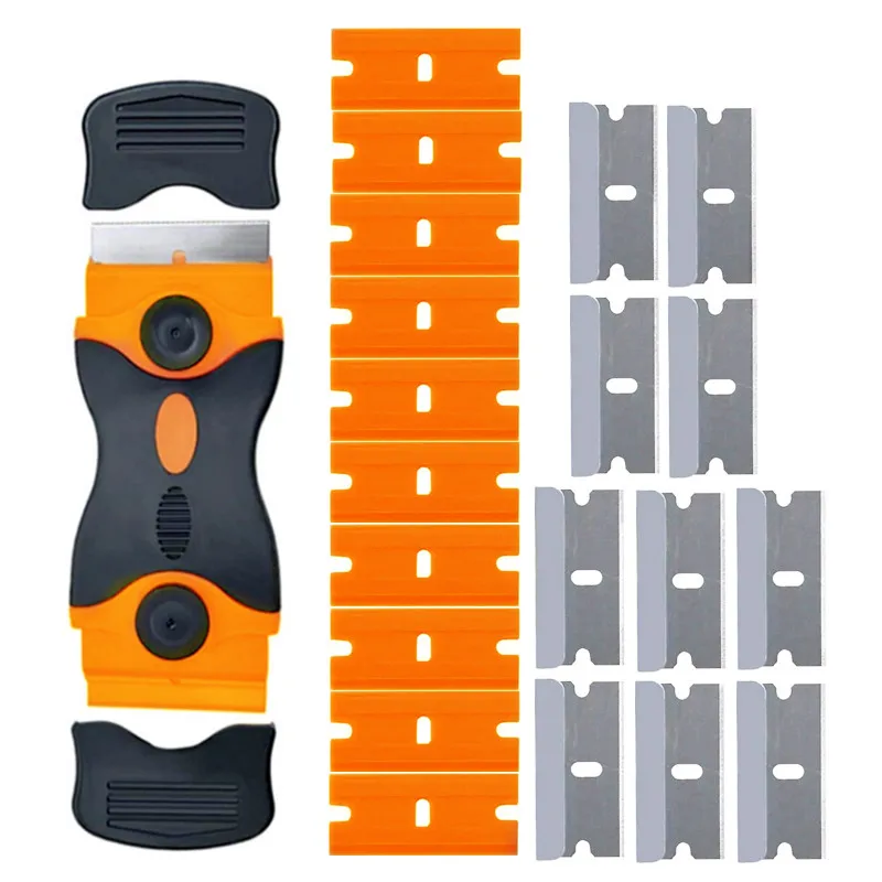 Double-Sided Scraper W/ 20pcs Razor Blade Auto Film Sticker Glue Ice Remover Razor Gap Glass Kitchen Car Cleaner Squeegee Knife
Double-Sided Scraper W/ 20pcs Razor Blade Auto Film Sticker Glue Ice Remover Razor Gap Glass Kitchen Car Cleaner Squeegee Knife