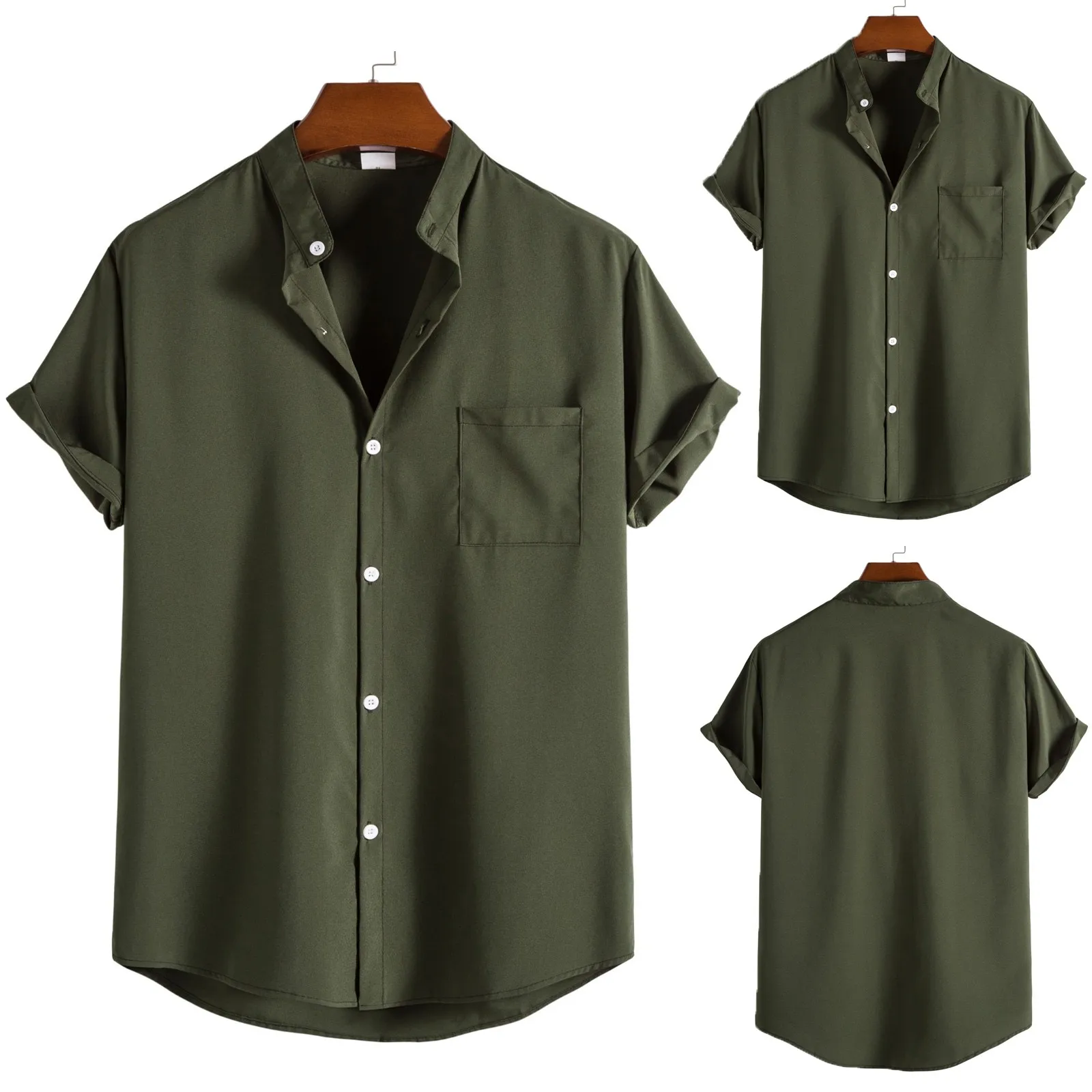 Men's Spring And Summer Top Shirt Soild Color Casual Lapel Large Size Beach Shirt Holiday Short Sleeve Baggy Button Blouses
Men's Spring And Summer Top Shirt Soild Color Casual Lapel Large Size Beach Shirt Holiday Short Sleeve Baggy Button Blouses