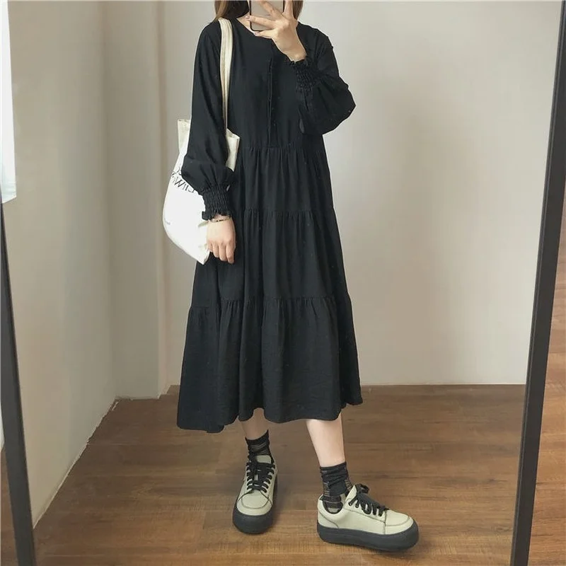 Long Sleeve Dress Women Vintage French Style Lovely Elegant Patchwork Empire A-line Vestidos All-match Autumn College Cozy Ins
Long Sleeve Dress Women Vintage French Style Lovely Elegant Patchwork Empire A-line Vestidos All-match Autumn College Cozy Ins