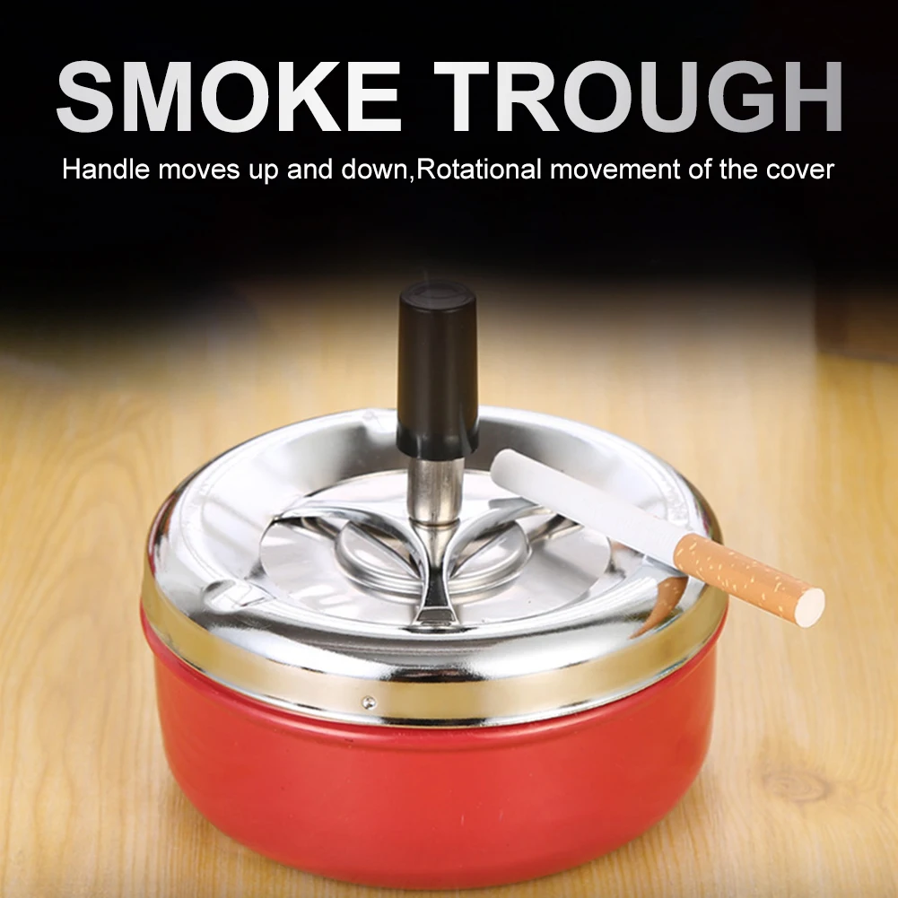 Round Stainless Steel Cigarette Ashtray Push Down Spinning Metal Tabletop Ash Tray With Spinning Tray For Home Office Restaurant
Round Stainless Steel Cigarette Ashtray Push Down Spinning Metal Tabletop Ash Tray With Spinning Tray For Home Office Restaurant