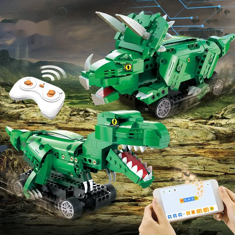 

City Technical RC Car Tyrannosaurus Triceratops Bricks Jurassic World Dinosaur Building Blocks Toys For Children Gifts