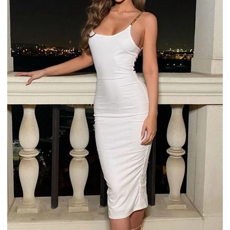 Wepbel Sexy Midi Dress Women Spaghetti Strap Chain Sling Sunken Stripe Tight Dress High Waist Low Cut Clubwear Sheath Dress
Wepbel Sexy Midi Dress Women Spaghetti Strap Chain Sling Sunken Stripe Tight Dress High Waist Low Cut Clubwear Sheath Dress