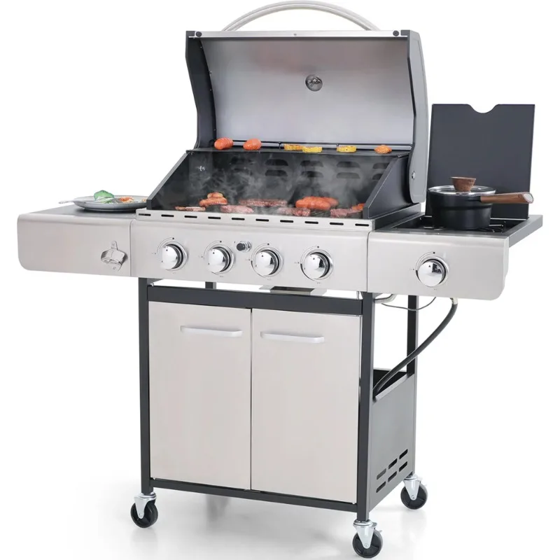 Sophia & William Stainless Steel Portable 4-Burner Propane Gas Grill with Side Burner barbecue grill grill
Sophia & William Stainless Steel Portable 4-Burner Propane Gas Grill with Side Burner barbecue grill grill