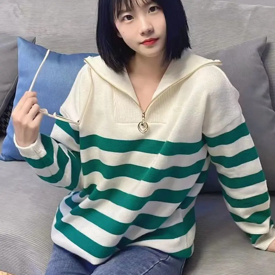 Women's Sweater Striped Sweater Women Winter Korean Fashion Pullover Winter Tops Long Sleeve Top Knit Sweaters Vintage Pullover
Women's Sweater Striped Sweater Women Winter Korean Fashion Pullover Winter Tops Long Sleeve Top Knit Sweaters Vintage Pullover