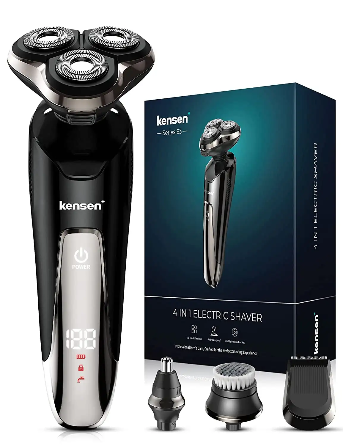 4 in 1 Shavers Cordless Waterproof Beard Nose Mustache Sideburn Trimmer, Wet/Dry Rotary Shaver
4 in 1 Shavers Cordless Waterproof Beard Nose Mustache Sideburn Trimmer, Wet/Dry Rotary Shaver