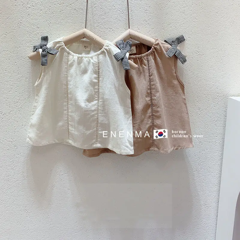 children's baby kids girls summer sleeveless shirts children's girls loose cotton casual hemp bow simple shirts tops P4 629
children's baby kids girls summer sleeveless shirts children's girls loose cotton casual hemp bow simple shirts tops P4 629