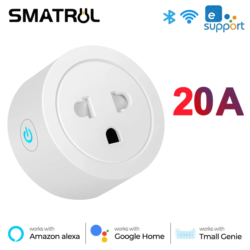 EWeLink 20A Wifi US EU Smart Socket Plug Adapter Wireless Remote Voice Timer Timing App for Google Home Alexa Tmall Genie
EWeLink 20A Wifi US EU Smart Socket Plug Adapter Wireless Remote Voice Timer Timing App for Google Home Alexa Tmall Genie