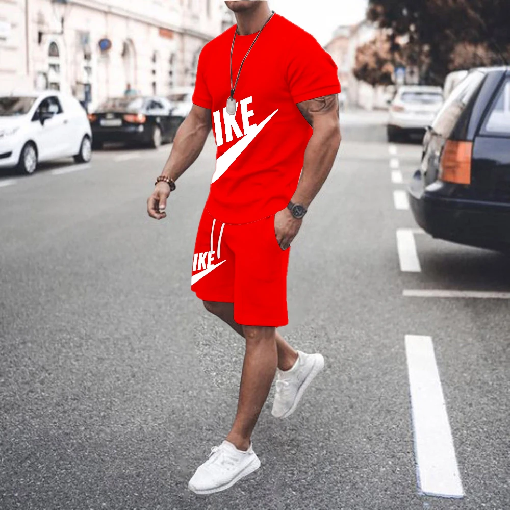 Summer Men's Fitness Fashion Men's Casual Sportswear Suit Oversized Sports Suit Short-Sleeved T-Shirt + Shorts 2-Piece Se
Summer Men's Fitness Fashion Men's Casual Sportswear Suit Oversized Sports Suit Short-Sleeved T-Shirt + Shorts 2-Piece Se