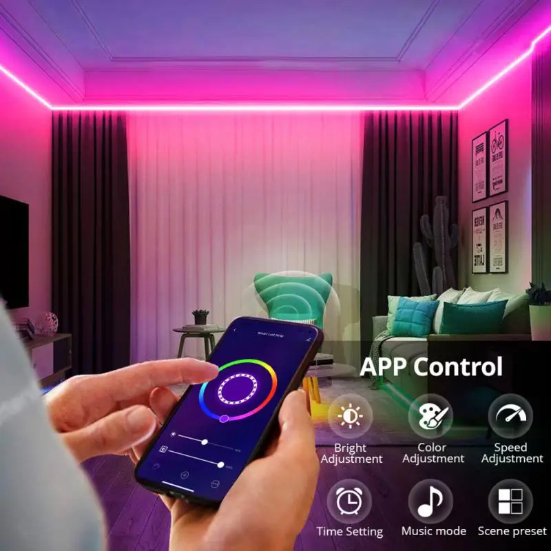 

Led Strip Neon Lights Tuya Rgb Smart Lamp App Control Waterproof Neon Sign Tape Work With Alexa Google Home Timing