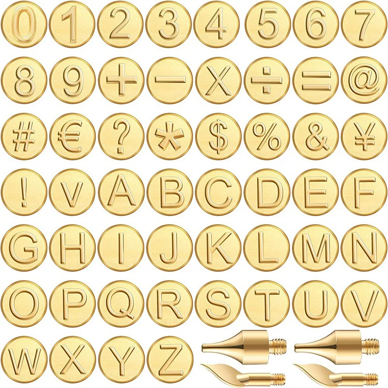 56 Pieces Wood Burning Tip Letter Wood Burning Tip Set Including Alphabet Number For Wood Craft DIY Embossing Carving
56 Pieces Wood Burning Tip Letter Wood Burning Tip Set Including Alphabet Number For Wood Craft DIY Embossing Carving