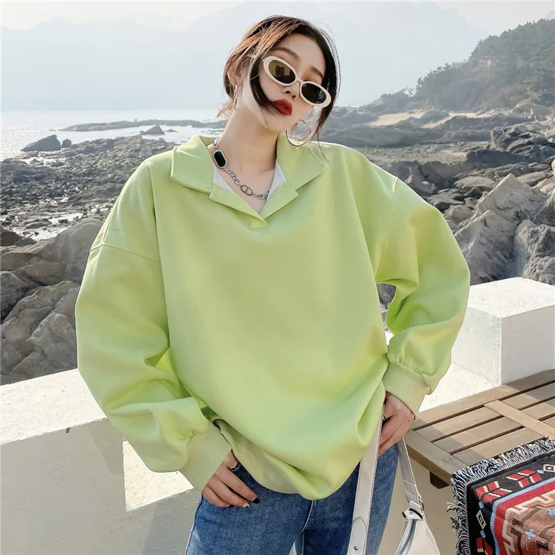 2022 Spring Women Plus Size Casual Track Sweatshirt Turn Down Collar Simple Solid Cotton Blend Jogging Pullover Coat Green
2022 Spring Women Plus Size Casual Track Sweatshirt Turn Down Collar Simple Solid Cotton Blend Jogging Pullover Coat Green