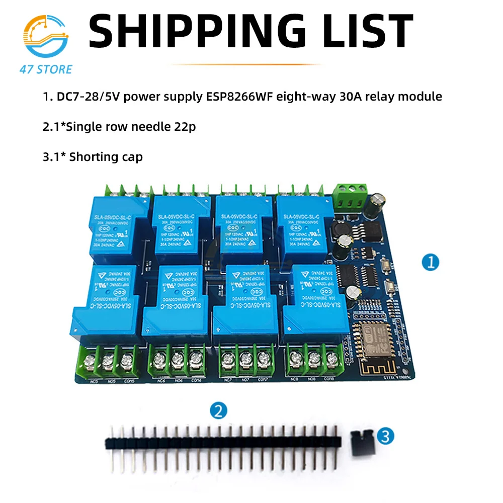 Модуль релейного беспроводного Wi-Fi DC 7-28/5 в ESP8266, 8-канальная флейта, плата разработки Wi-Fi для Arduino
Модуль релейного беспроводного Wi-Fi DC 7-28/5 в ESP8266, 8-канальная флейта, плата разработки Wi-Fi для Arduino