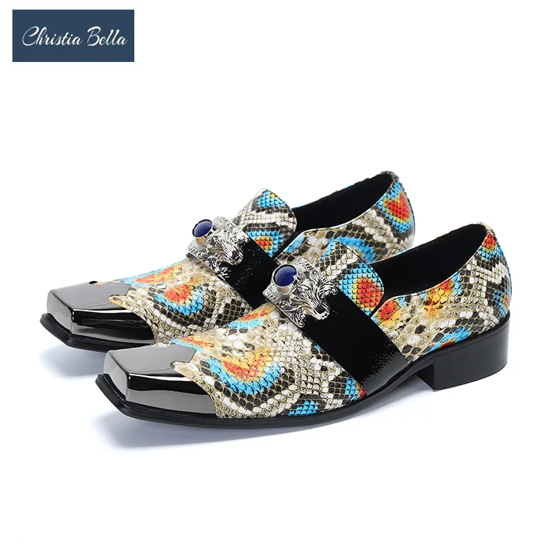 Christia Bella Luxury Metal Decoration Men Formal Leather Shoes Square Toe Party Dress Shoes Fashion Male Business Brogue Shoes
Christia Bella Luxury Metal Decoration Men Formal Leather Shoes Square Toe Party Dress Shoes Fashion Male Business Brogue Shoes