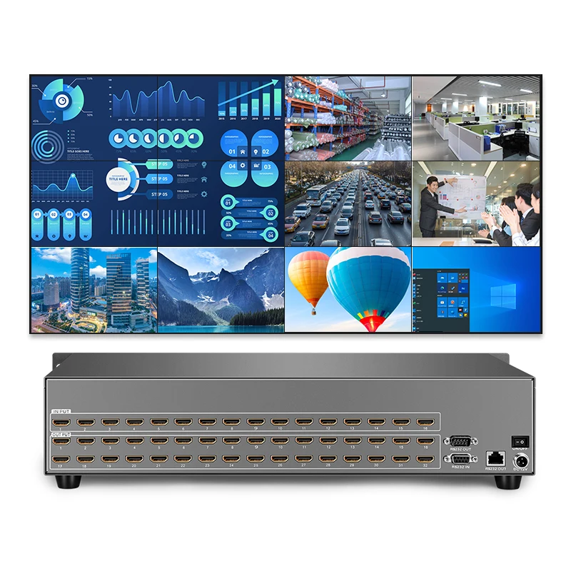 4x4/8x8/16x16/16x32 HDMI Matrix Switcher 2K 1080P Support 3D EDID& Blu-Ray DVD& Video Wall Switch Splitter Remote/Web Control
4x4/8x8/16x16/16x32 HDMI Matrix Switcher 2K 1080P Support 3D EDID& Blu-Ray DVD& Video Wall Switch Splitter Remote/Web Control