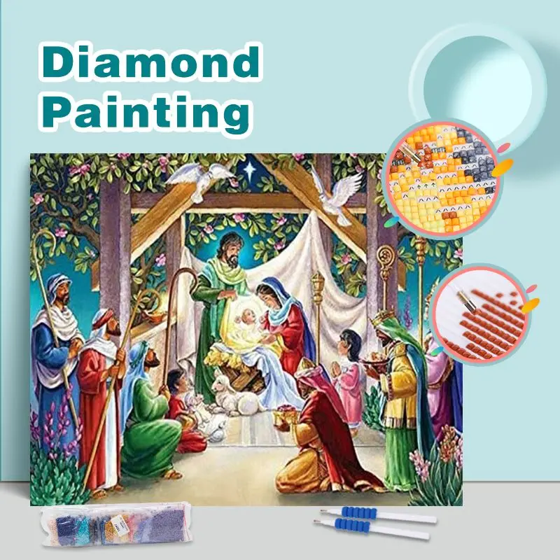GATYZTORY Diamond Embroidery The Birth Of Jesus Full Square Round Drill 5d Diy Religious Figures Diamond Painting Cross Stitch
GATYZTORY Diamond Embroidery The Birth Of Jesus Full Square Round Drill 5d Diy Religious Figures Diamond Painting Cross Stitch