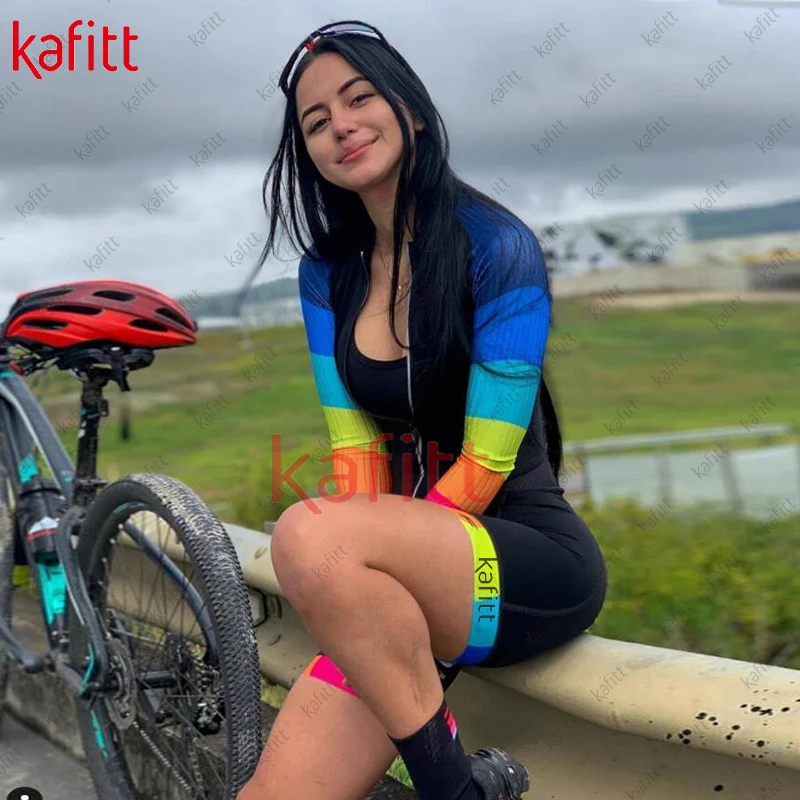 Kafitt Women Long Sleeve Suit Low Price Promotion Brazil Free Shipping Mountain Bike Shorts Jumpsuit Triathlon Cycling | Спорт и