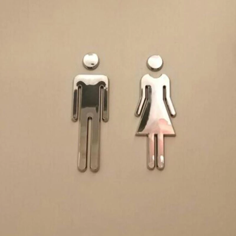 

3D DIY Woman&Man Toilet Door Sign Bathroom Restroom WC Door Sign for Toilet Door Sign Wall Sticker Decor Removable
