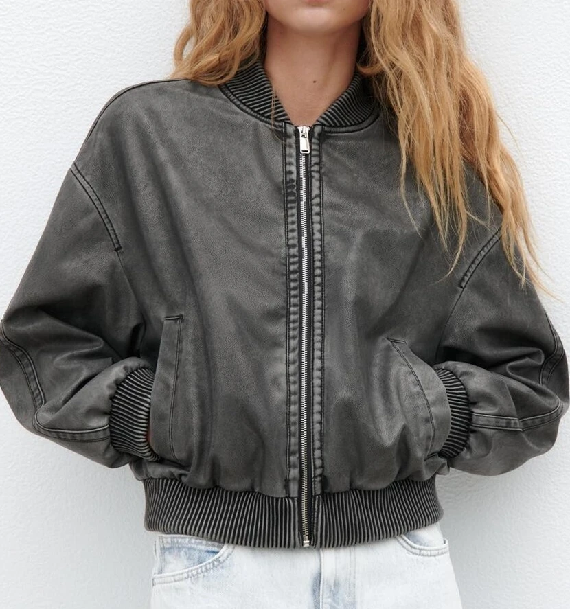 ICCLEK Traf Women's Distressed Faux Leather Jacket Jackets for Women Winter Coat for Women Leather Jackets Woman Zevity Coat
ICCLEK Traf Women's Distressed Faux Leather Jacket Jackets for Women Winter Coat for Women Leather Jackets Woman Zevity Coat