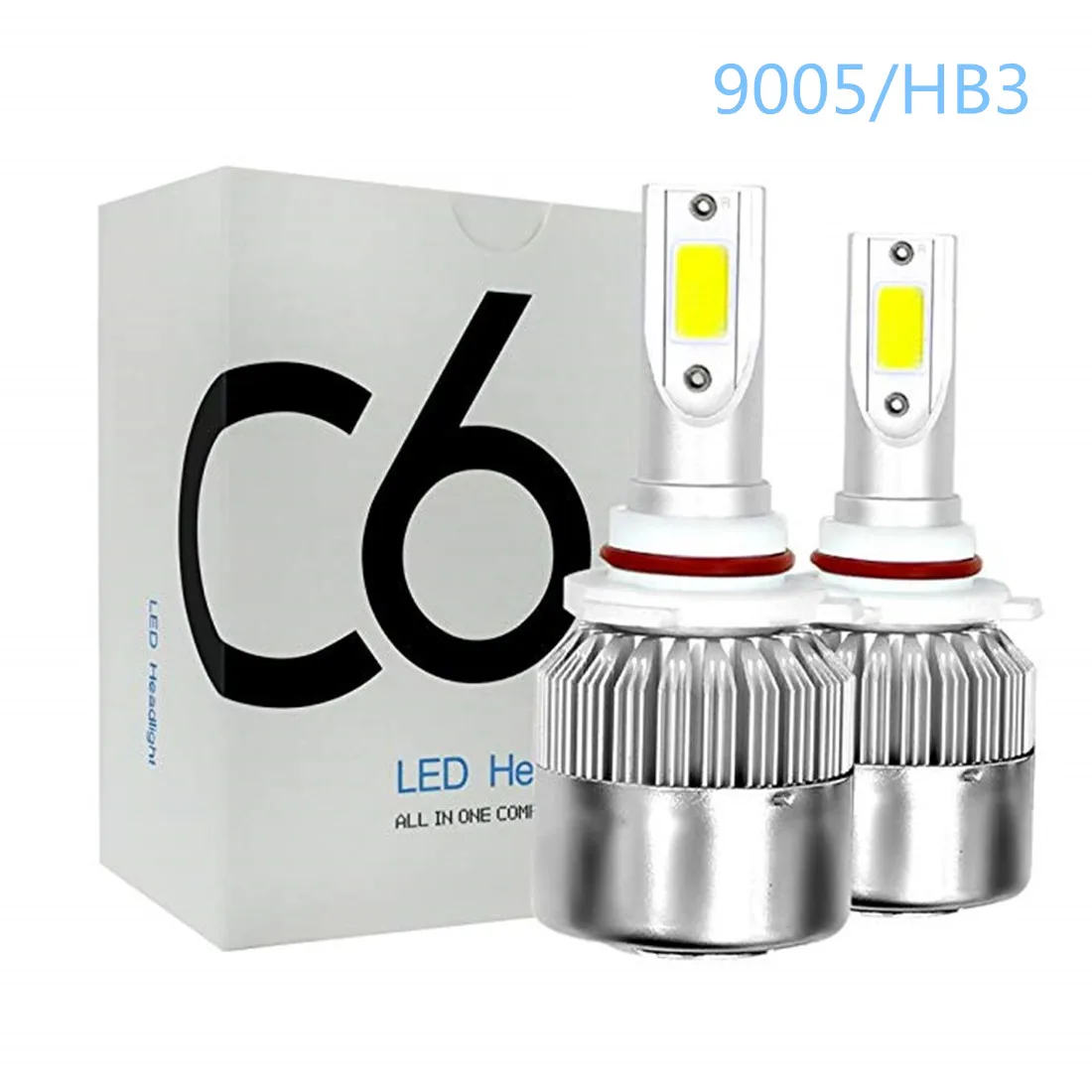 

2Pcs LED Car Lights Bulbs H27 880 H3 881 HB2 9004 H7 H4 H1 H8 H9 HB4 H11 9006 9005 Auto Headlights 72W COB 3000K 6000K