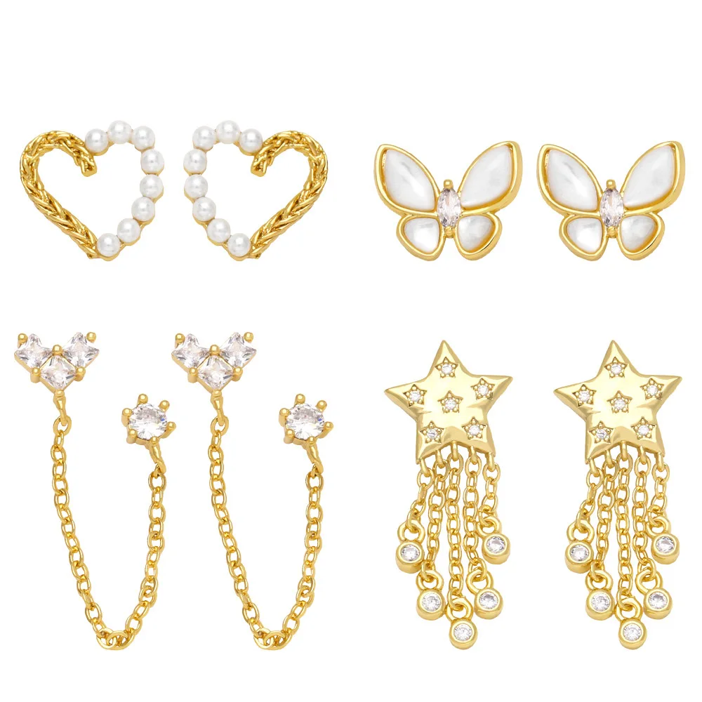 Summer 2022 Love Pearls Ins Star Pentagram Tassel Earrings Women's All-match Temperament Ear Jewelry 
Summer 2022 Love Pearls Ins Star Pentagram Tassel Earrings Women's All-match Temperament Ear Jewelry