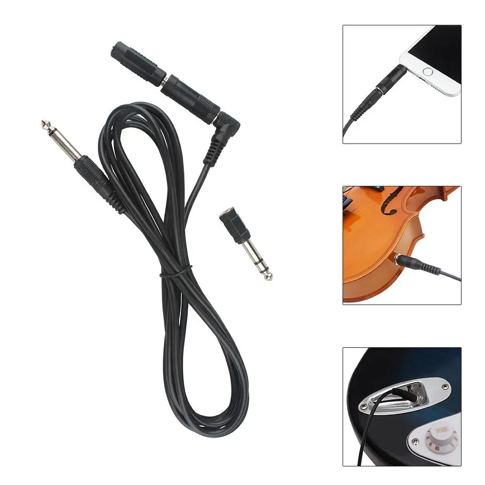 

3M Instrument Cable Audio Jack Guitar 1/4-Inch 6.35mm Straight To Right Angle Plug With 3 Adapters 10 Feet