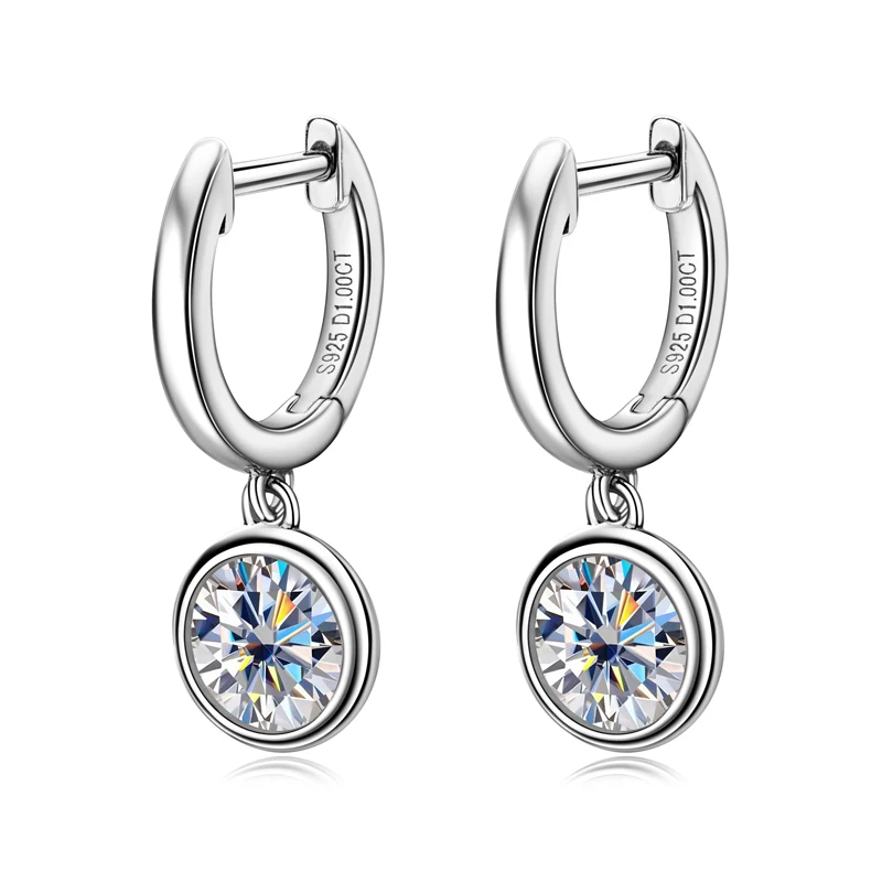 Anziw 925 Sterling Silver 6.5MM Round Drop Moissanite Hoop Earrings for Women Fine Huggie Dangle Earring 2022 Trending Jewelry
Anziw 925 Sterling Silver 6.5MM Round Drop Moissanite Hoop Earrings for Women Fine Huggie Dangle Earring 2022 Trending Jewelry