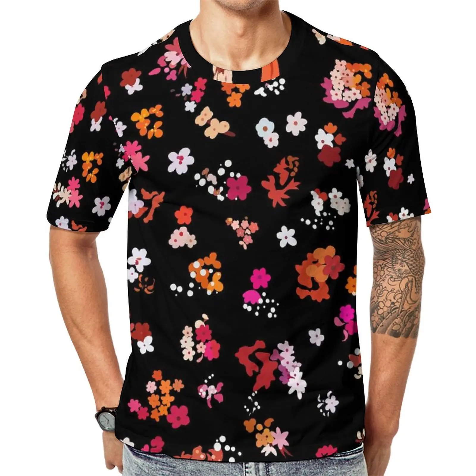 Colorful Flower Print T-Shirt Pretty Floral Vintage T-Shirts Mens Awesome Tee Shirt Summer Short Sleeve Graphic Tops Plus Size
Colorful Flower Print T-Shirt Pretty Floral Vintage T-Shirts Mens Awesome Tee Shirt Summer Short Sleeve Graphic Tops Plus Size