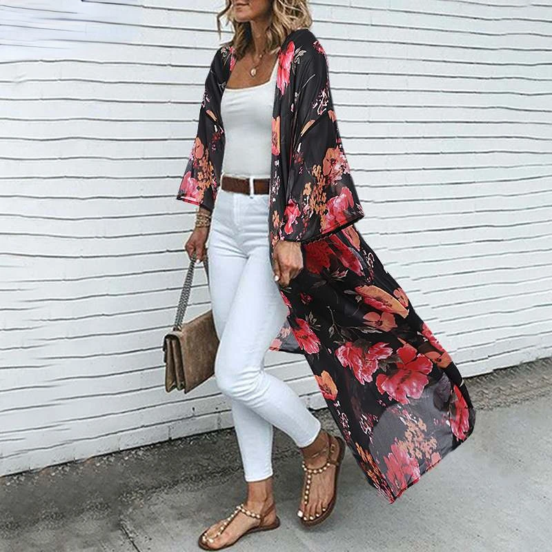 Bohemian Printed Maxi Kimono Women's Summer Blouses 2022 Casual Long Sleeve Cover Up Female Floral Tunic Cardigan Tops
Bohemian Printed Maxi Kimono Women's Summer Blouses 2022 Casual Long Sleeve Cover Up Female Floral Tunic Cardigan Tops