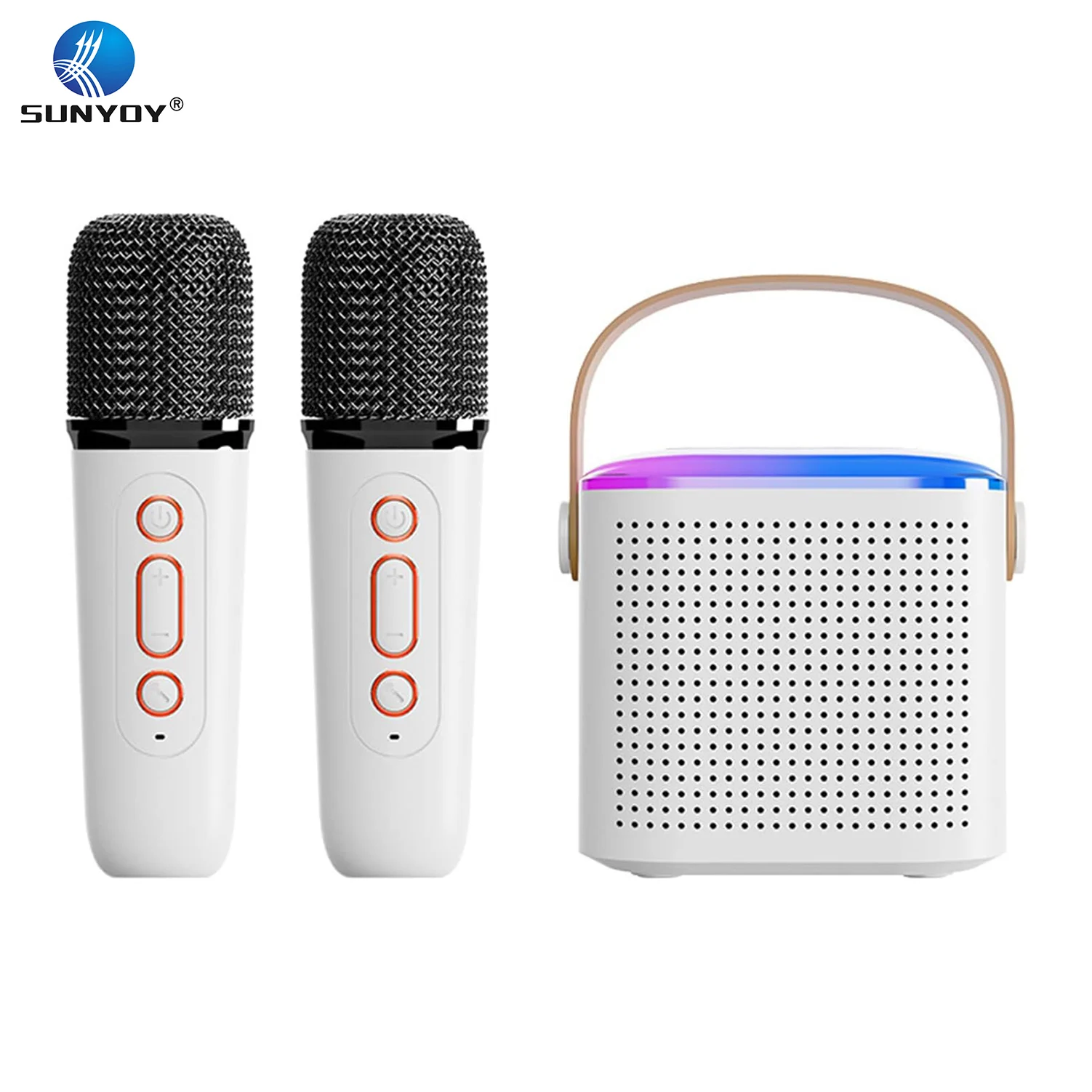 

Wireless Bluetooth Karaoke Microphone for Smartphones, Portable Bluetooth Karaoke Speaker with 2 Wireless handheled Microphones