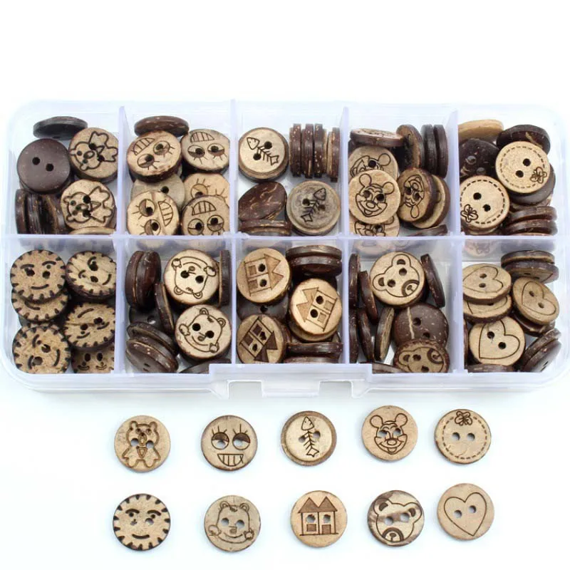 Boxed 100 pcs Natural Coconut Shell Children's Button Baby Sweater Buttons High Quality DIY Household Sewing Buttons
Boxed 100 pcs Natural Coconut Shell Children's Button Baby Sweater Buttons High Quality DIY Household Sewing Buttons