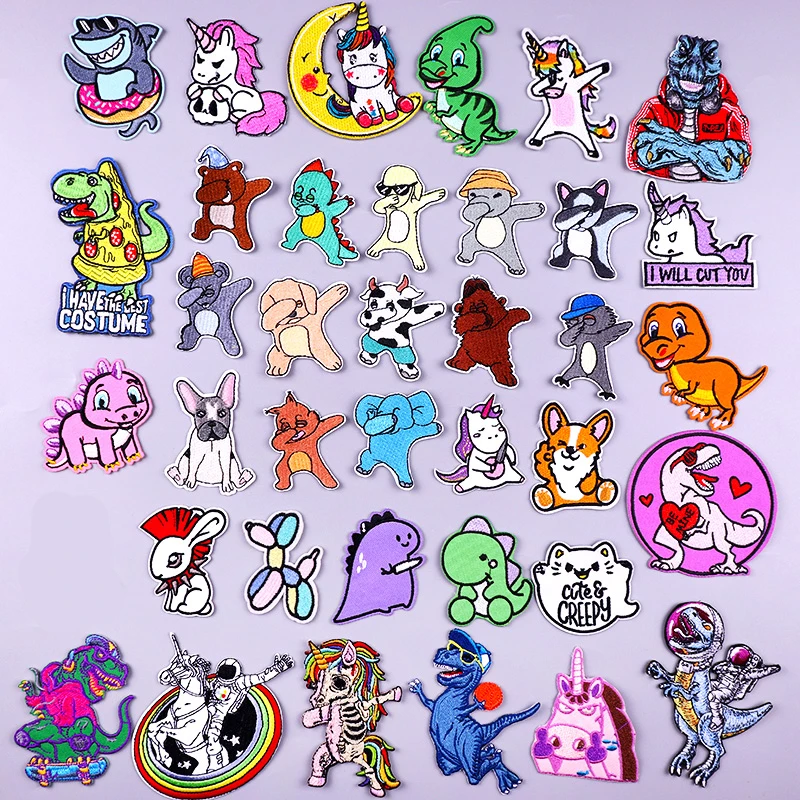Cartoon Animal Pacth Iron On Patches For Clothing Dinosaur Embroidered Patch On Clothes DIY Dog Applique Sticker Sewing Badge
Cartoon Animal Pacth Iron On Patches For Clothing Dinosaur Embroidered Patch On Clothes DIY Dog Applique Sticker Sewing Badge