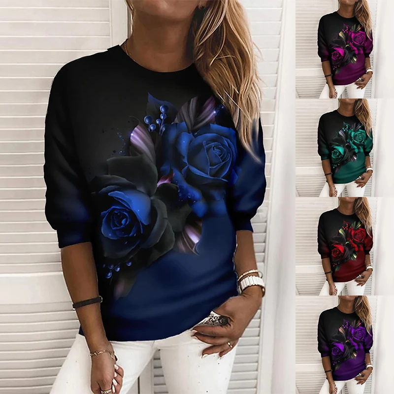 2022 New Autumn Winter Loose Size Long Sleeve Women's Fashion Sweater Tops Pullover Floral Print Round Neck T-shirt Tee Shirt
2022 New Autumn Winter Loose Size Long Sleeve Women's Fashion Sweater Tops Pullover Floral Print Round Neck T-shirt Tee Shirt
