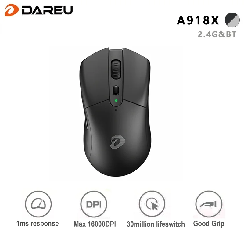 Dareu A918X PAW3335 2.4G Wireless Gaming Mouse Ergonomic 6 Programmable Optical Mice With 16000 DPI 400IPS 16000FPS For Gamer
Dareu A918X PAW3335 2.4G Wireless Gaming Mouse Ergonomic 6 Programmable Optical Mice With 16000 DPI 400IPS 16000FPS For Gamer