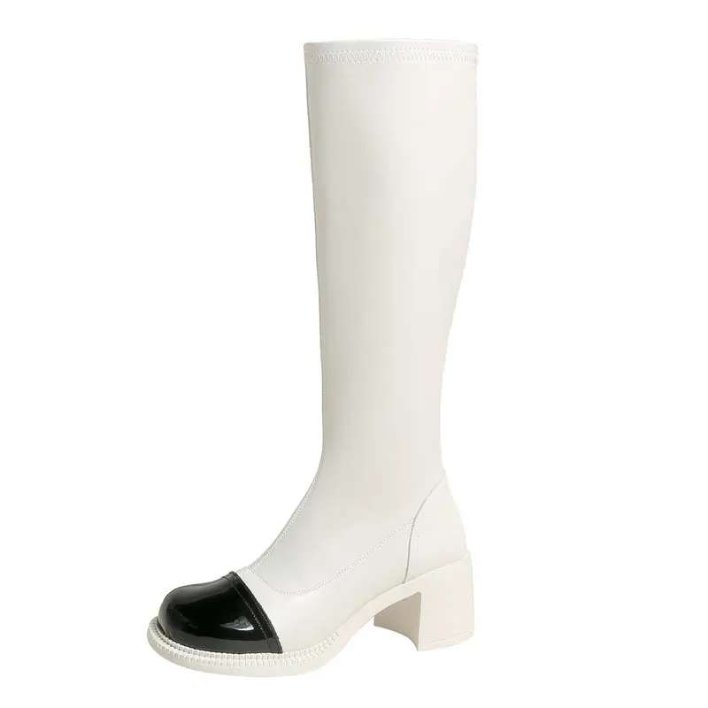 Women Knee High Boots Autumn Winter Outdoor Casual Office Thick Heeled Shoes Woman Genuine Leather Splicing Long Boots
Women Knee High Boots Autumn Winter Outdoor Casual Office Thick Heeled Shoes Woman Genuine Leather Splicing Long Boots