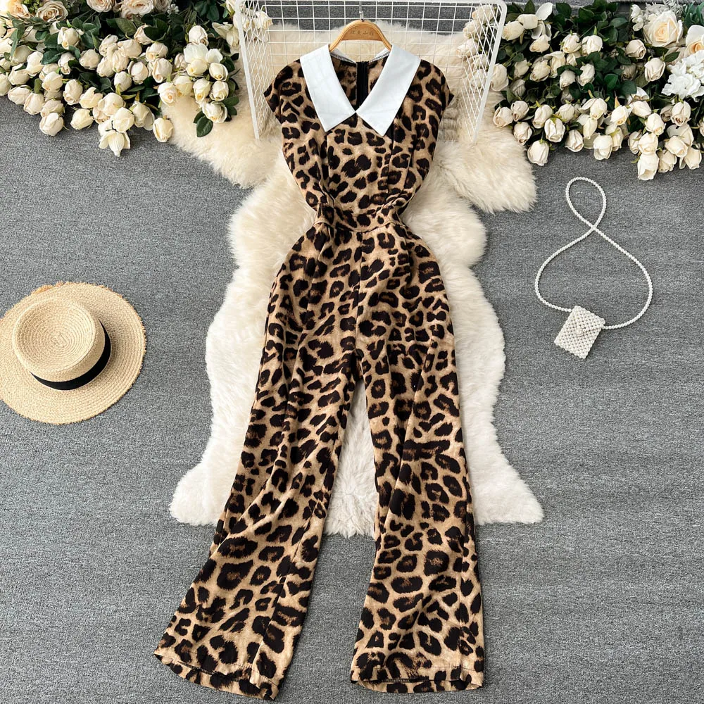 Leopard print lapel jumpsuit women's 2022 new summer Korean version high waist loose wide leg casual jumpsuit trend
Leopard print lapel jumpsuit women's 2022 new summer Korean version high waist loose wide leg casual jumpsuit trend