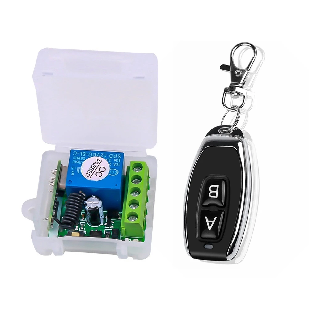 DC 12V Single Channel Relay Module Universal Wireless Switch RF Relay Receiver + 2 CH Remote Controller
DC 12V Single Channel Relay Module Universal Wireless Switch RF Relay Receiver + 2 CH Remote Controller