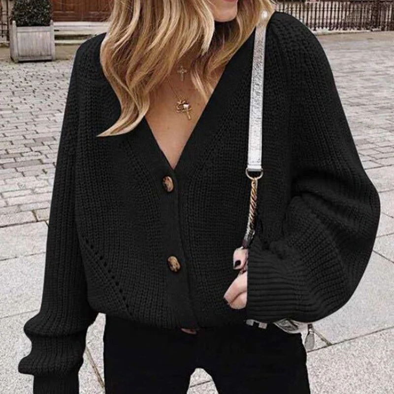 2021 Casual Fashion Long Sleeve Button V Neck Sweater Knitted Cardigan Sweater White Women Solid Basic Autumn Winter Jumpers 2XL
2021 Casual Fashion Long Sleeve Button V Neck Sweater Knitted Cardigan Sweater White Women Solid Basic Autumn Winter Jumpers 2XL