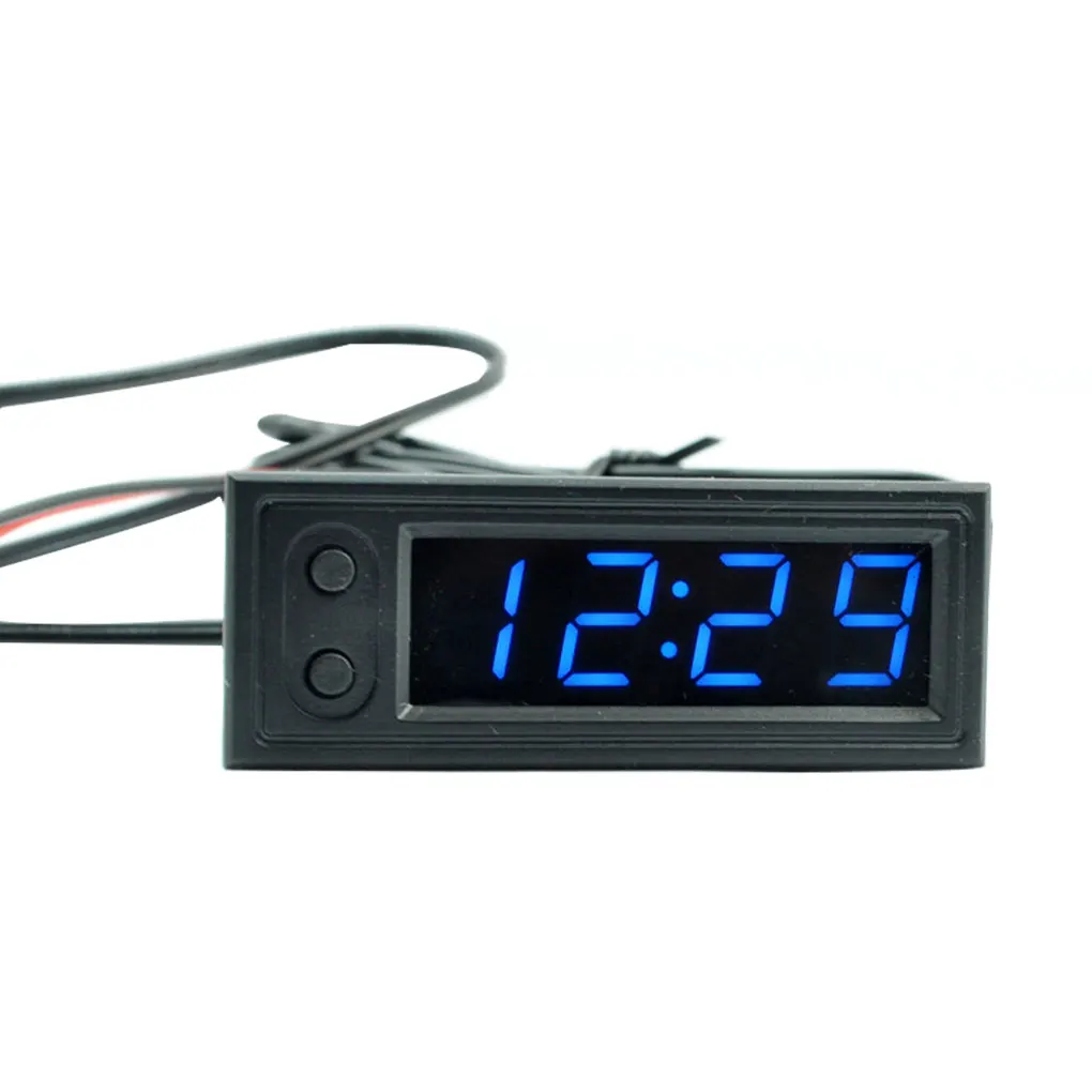 

Автомобильные цифровые часы 3-в-1, высокоточный термометр, вольтметр, измеритель температуры, автомобильный аксессуар для обновления