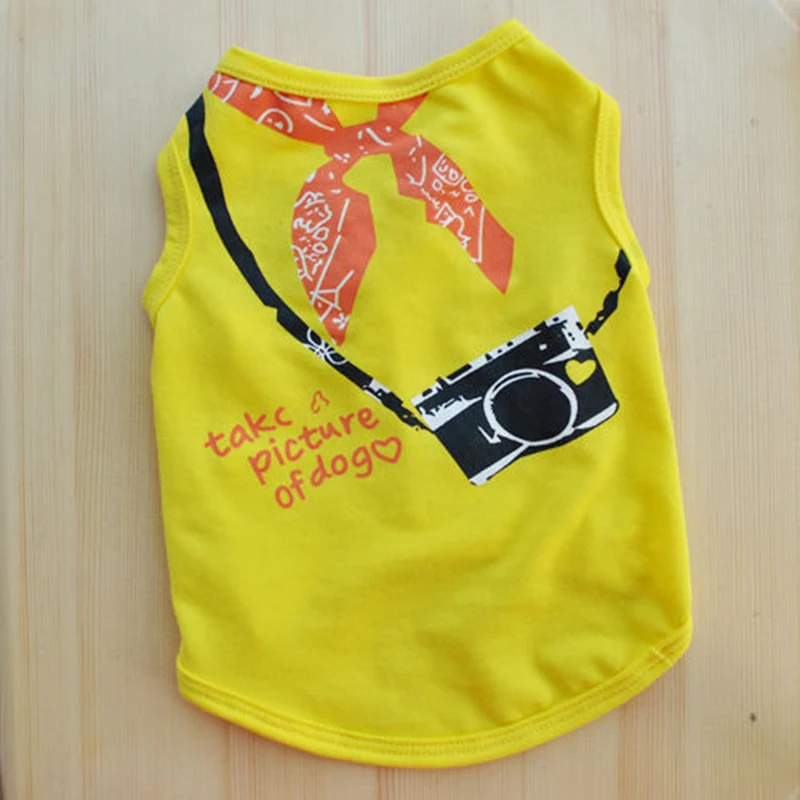 Summer Pet vests Dog Clothes Puppy Supplies Shirt Cravat and Camera Printing dog accessories Cotton Vest For Small Dogs
Summer Pet vests Dog Clothes Puppy Supplies Shirt Cravat and Camera Printing dog accessories Cotton Vest For Small Dogs