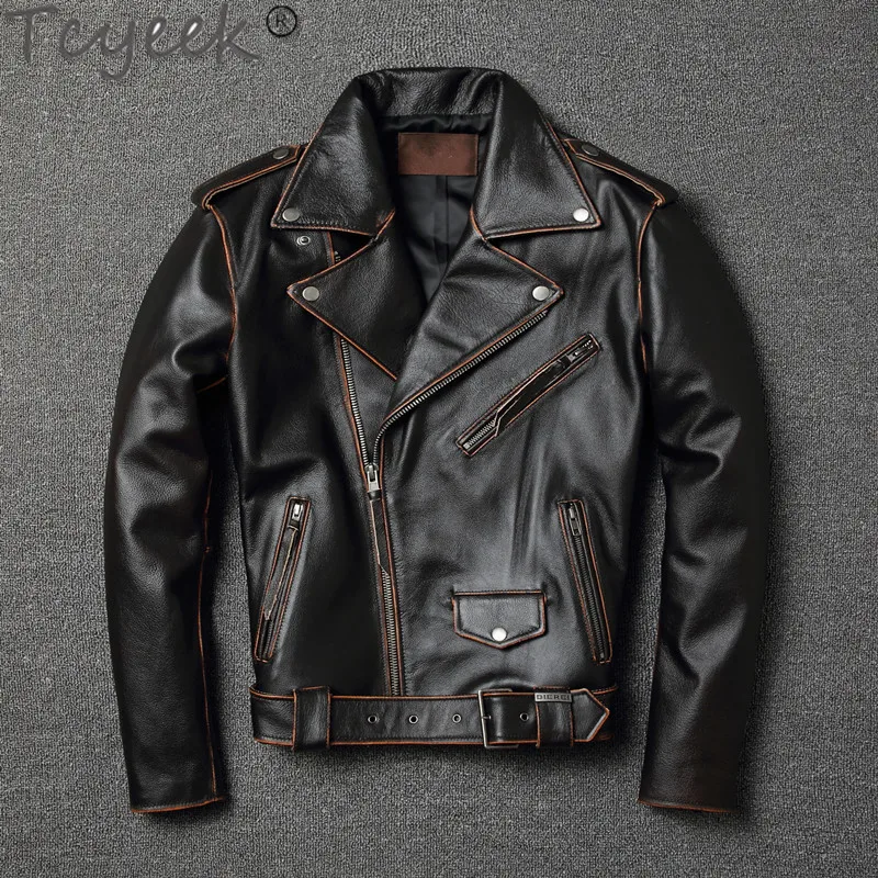 Tcyeek Genuine Leather Jacket Men Clothing Spring Autumn Cowhide Men's Coat Short Male Motorcycle Leather Jacket Chaquetas Lq902
Tcyeek Genuine Leather Jacket Men Clothing Spring Autumn Cowhide Men's Coat Short Male Motorcycle Leather Jacket Chaquetas Lq902