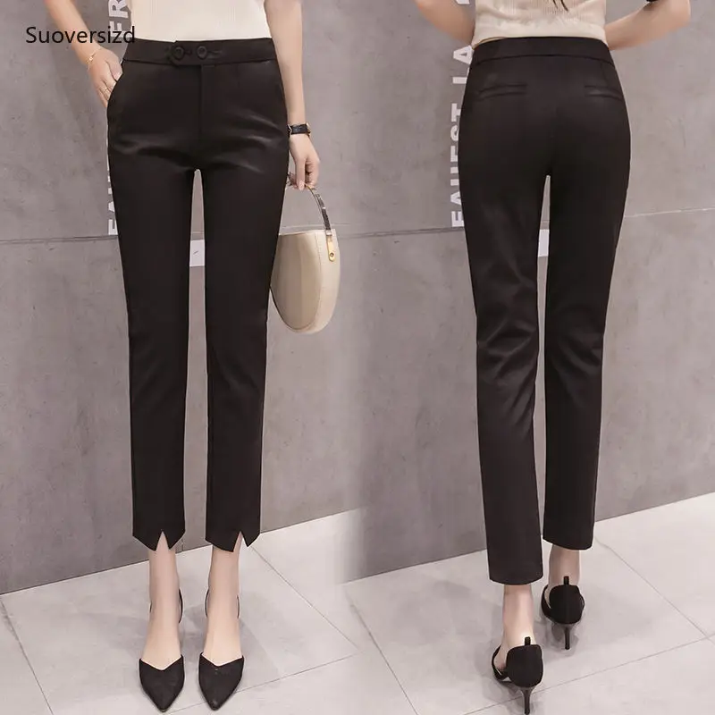 New Spring Solid High Waist Work Suit Pants Female Casual Slim Capris Pants Women Classic OL Office Pencil Trousers 
New Spring Solid High Waist Work Suit Pants Female Casual Slim Capris Pants Women Classic OL Office Pencil Trousers