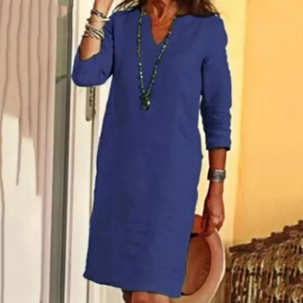 Модное Повседневное платье с эффектом потертости, мягкое Платье До Колена, женское повседневное свободное платье для отпуска
Модное Повседневное платье с эффектом потертости, мягкое Платье До Колена, женское повседневное свободное платье для отпуска