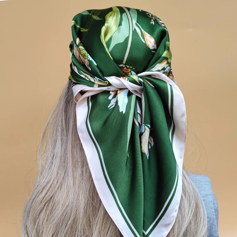 

Новый Шелковый Хиджаб The Four Seasons Женский Пляжный солнцезащитный платок роскошный 2023 стиль квадратный головной платок популярный дизайн шарфы 70x70 см