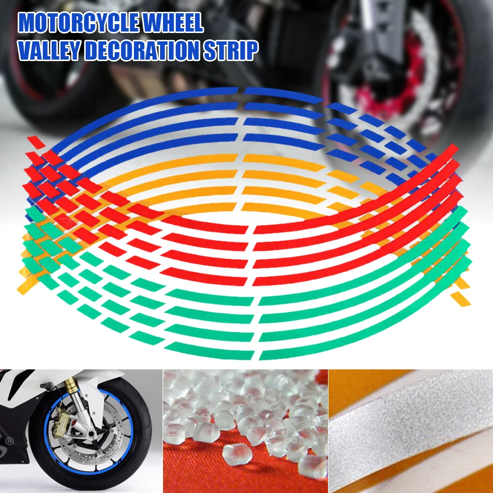Motorcycle Reflective Stikcers 18" Wheel Rim Sticker Decoration Rim Strip Warning Sign Self Adhesive Car Decals Auto Accessories
Motorcycle Reflective Stikcers 18" Wheel Rim Sticker Decoration Rim Strip Warning Sign Self Adhesive Car Decals Auto Accessories