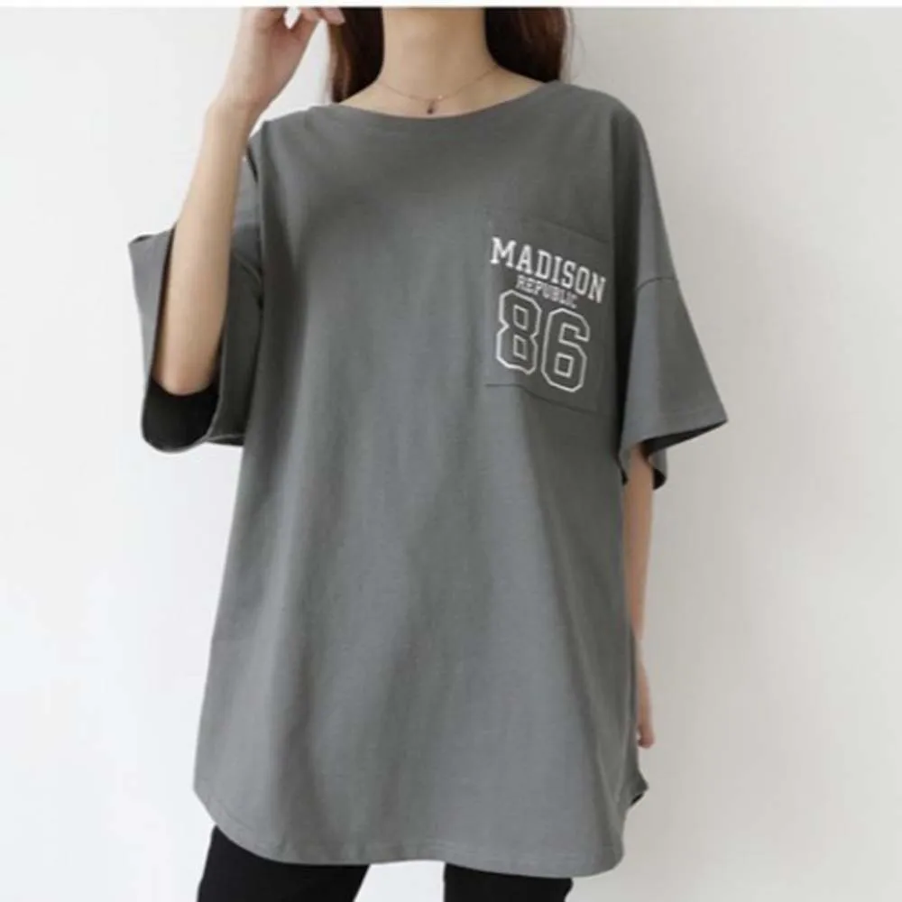 New Women Fashion T-shirt Casual Short Sleeve Round Neck Solid Color Pullover Letter Patchwork Leisure Ladies T-shirt For Summer
New Women Fashion T-shirt Casual Short Sleeve Round Neck Solid Color Pullover Letter Patchwork Leisure Ladies T-shirt For Summer